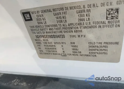 2013 Cadillac Srx Luxury Collection z USA, uszkodzony, nr VIN 3GYFNGE39DS594720